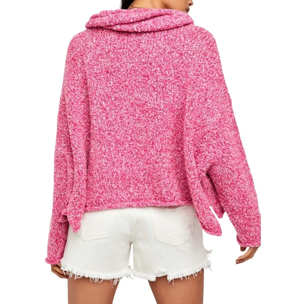 Free People BFF Cowl Neck Sweater in Pink - Picture 7 of 9
